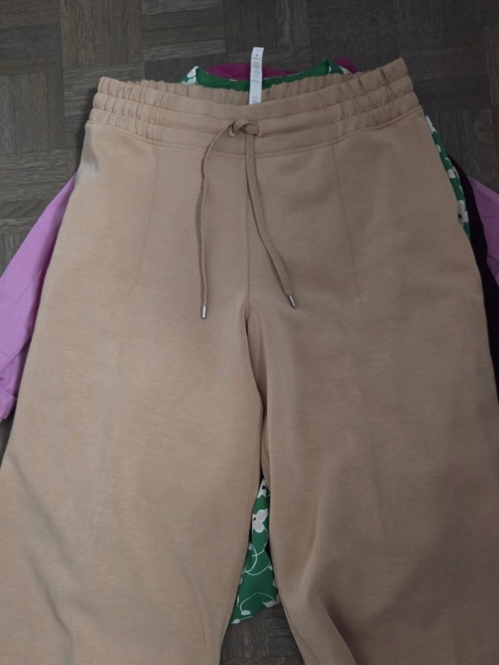Lululemon Beige Tan Drawstring Wide Leg Pants Size 14